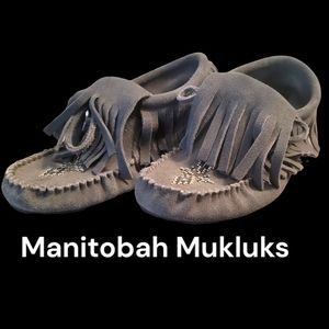 Manitobah Mukluks - Charcoal Suede Moccasins